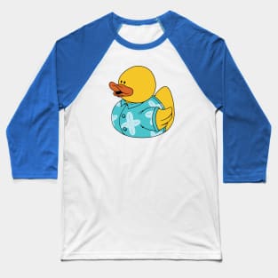 Cute Rubber Ducky Wearing a Hawaiian Shirt Baseball T-Shirt